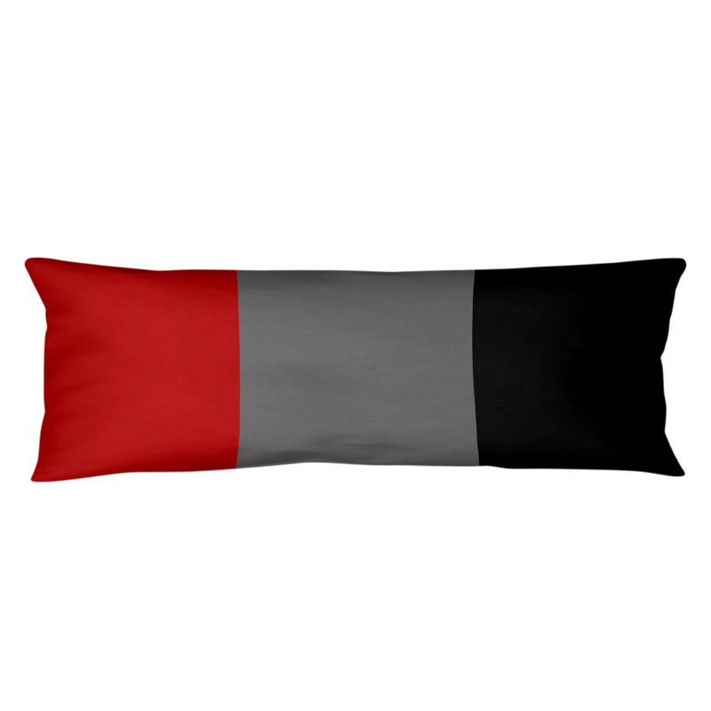 Addison Polyester Medium Pillow, Gray Middle/Black