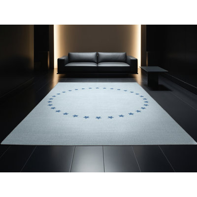 Soft Plush Finnell July 4Th Modern & Contemporary Abstract Area Rug in Gray – Gray Binding