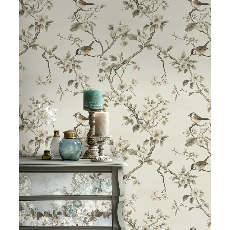 Élégant papier peint floral chinois