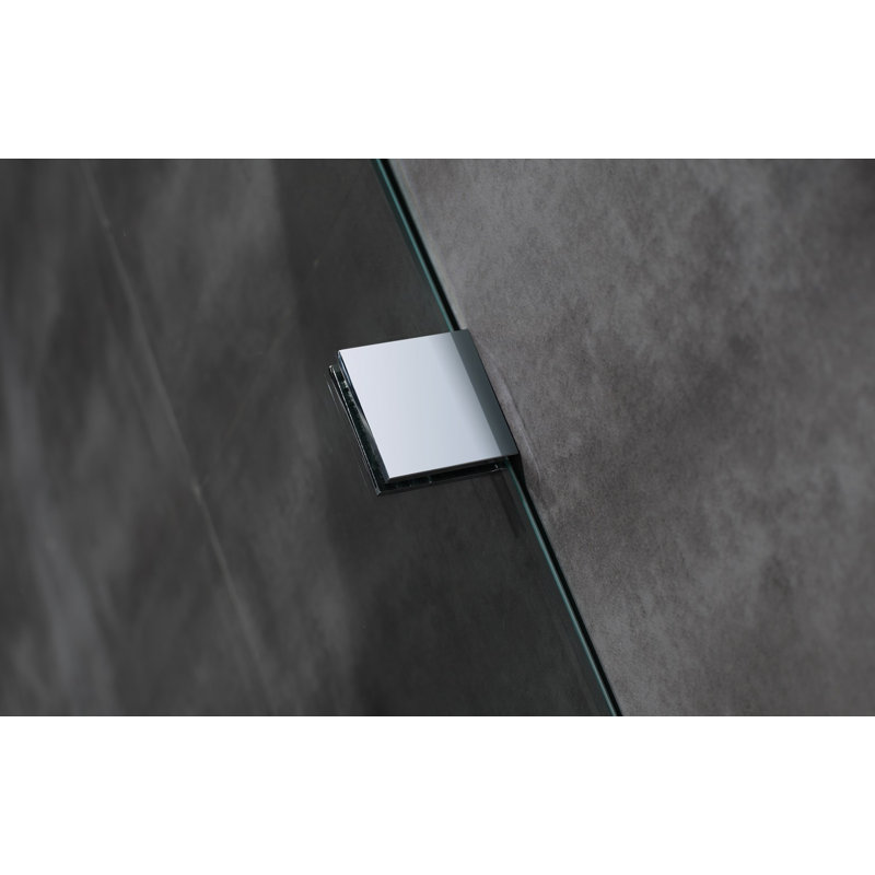 Cabine de douche rectangulaire coulissante avec base Moselle 44 "x 77,5", Chrome, Gauche