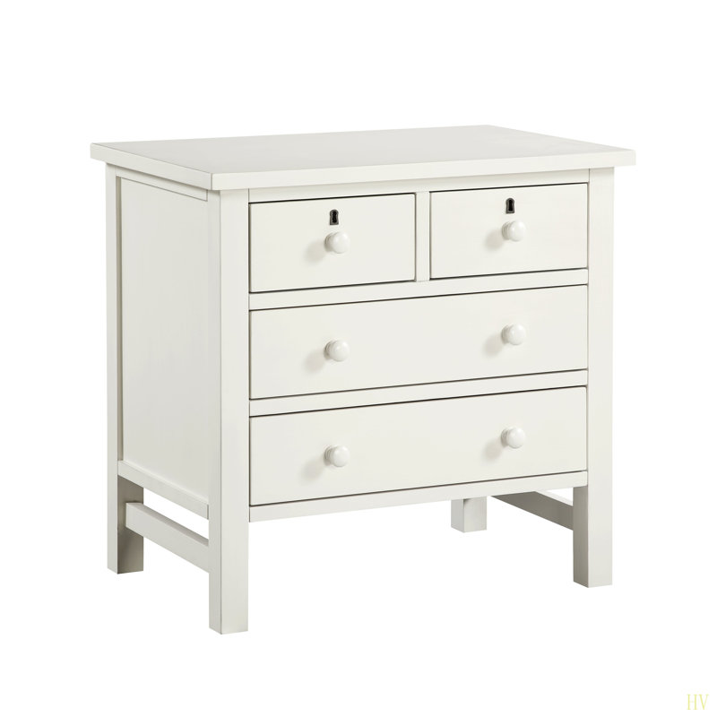 Georgina 4-Drawer Storage Nightstand, Antique White