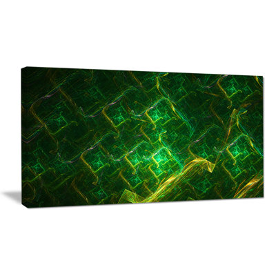 « green fractal electric lightning », impression sur toile tendue