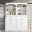 White Premium Tall Bathroom Storage Cabinet with 4 Doors, Adjustable Shelves?