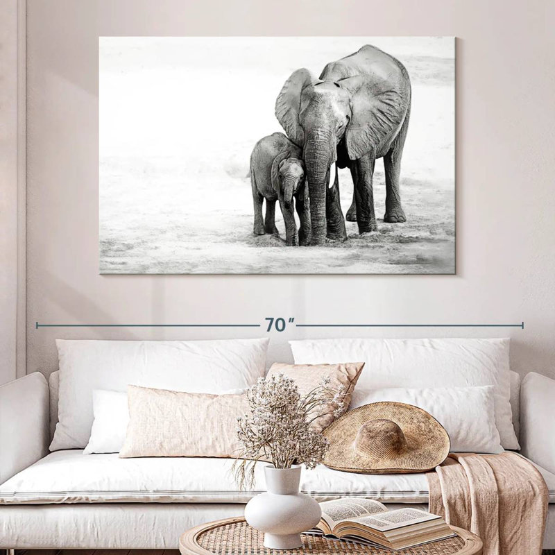 Brampt Cuddling Elephants, 34" H x 51" W