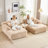 Velvet Compressed Chaise Lounge Boneless Foam Convertible Sleeper Sofa No Assembly for Small Spaces-838215470