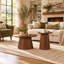 Ensemble de 2 tables de salon rondes avec table basse et table d'appoint