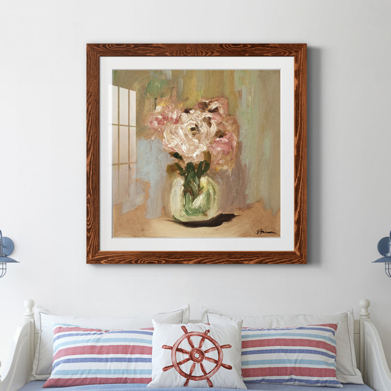 Pivoines parfaites - cadre photo, reproduction d'art sur papier, H 31,5 po x l 31,5 po x P 1,5 po, Cadre en érable