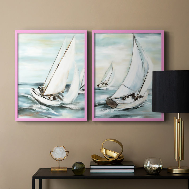 NAUTICAL Series L-Premium, reproduction encadrée prête à accrocher - aucun clou requis - aucun clou requis, H 15 po x l 24 po