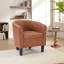 Fauteuil d'appoint rétro en similicuir de 25,2 po avec dossier capitonné et garniture cloutée-713420126