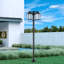 Lampadaire d'extérieur multi têtes bronze avec accents laiton antique et verre transparent-99373558