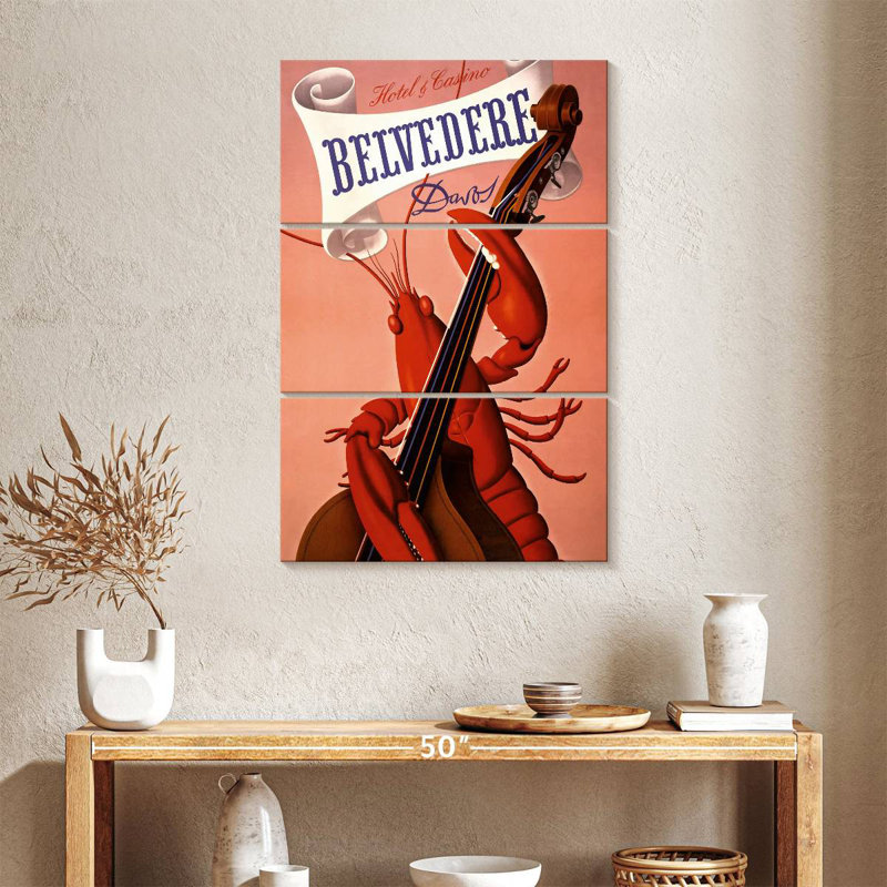 Ketti Lobster Playing Cello, 38" H x 24" W