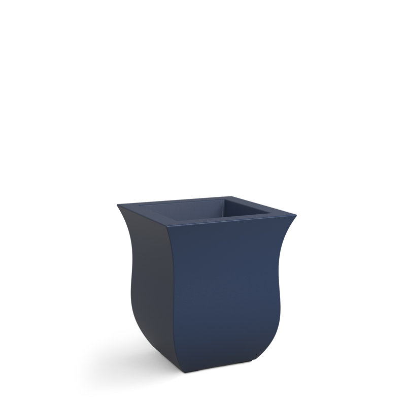 Clywd 16" Resin Square Pot Planter with Drainage Holes, Neptune Blue