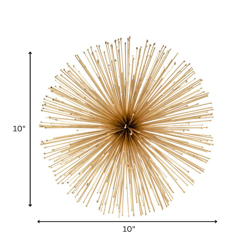 Grande sphère Erizo Spiked, Or, H 10 po x l 10 po x P 10 po