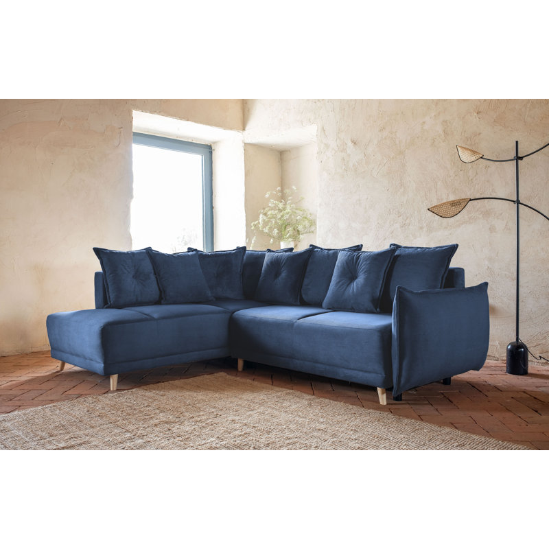 Lazy Lukka 6 Seater Sofa Bed, Left Hand Facing, Blue