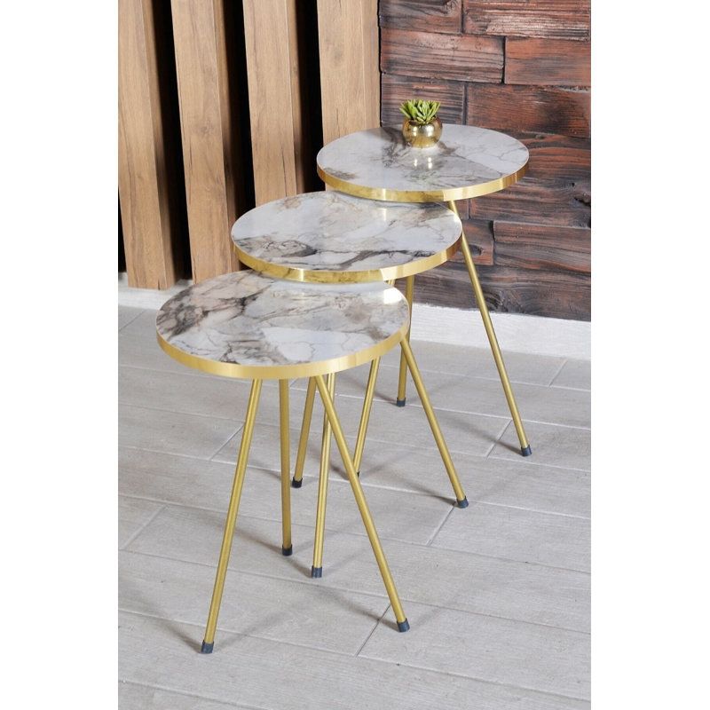 Broadview 14cm Console Table, White Marble