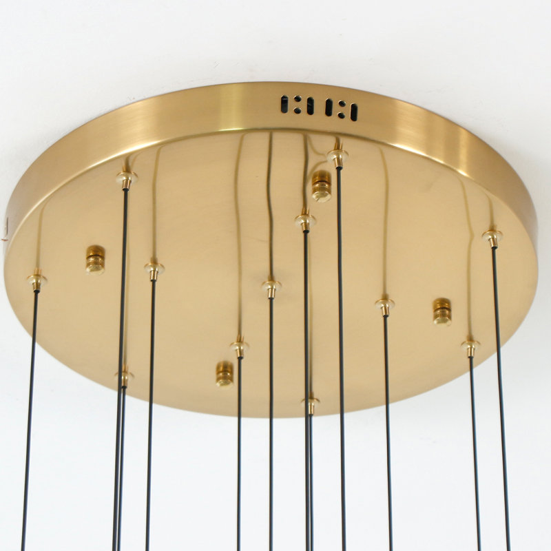 Bigham 12 - Light Cluster Teardrop Pendant, Brass