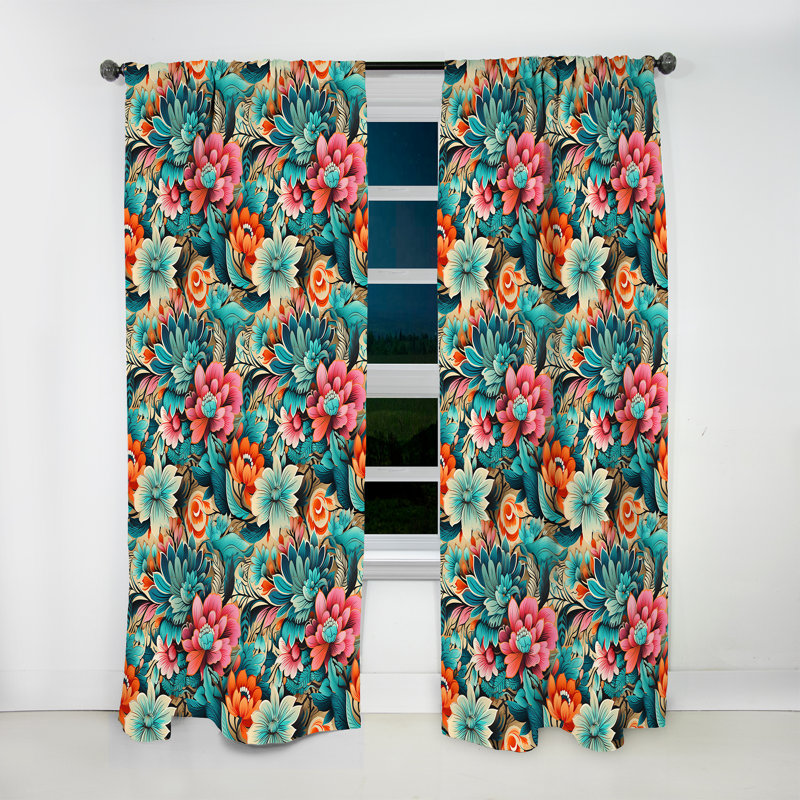 Motif artistique Boho II - rideau bohémien - obscurcissant velours - 1 panneau, L 52 po x L 63 po