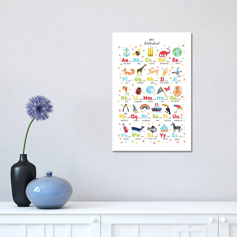 Bright Alphabet - Wrapped Canvas Print, 30.48 cm H x 45.72 cm W