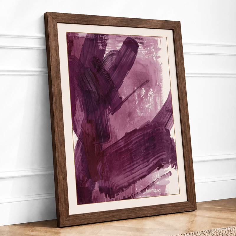 Purple Gestures Abstract - Print, Walnut, A1 - 84.1 x 59.4 cm