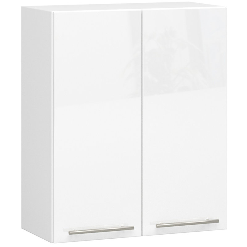 Oliwia kitchen wall -mounted cabinet in white, glossy white Base Unit, 72cm H x 60cm W x 30cm D