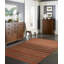 Tapis décoratif rouille en coton noué à la main à rayures Steffen-25590487