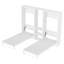 Lit escamotable double en métal blanc - lit pliant 2 en 1 peu encombrant avec garde-robe, tablettes et prise de courant intégrée