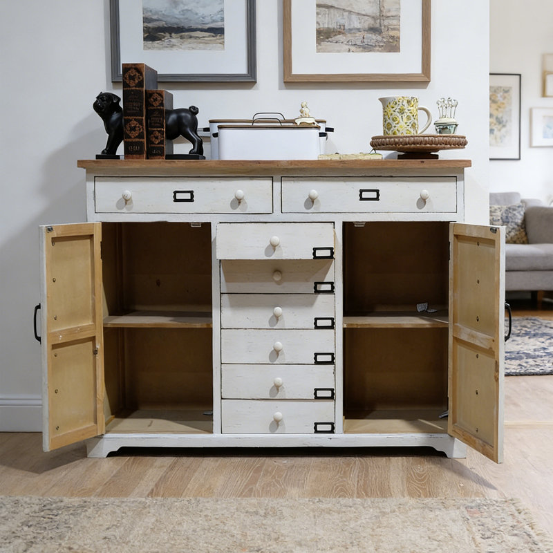 Armoire de rangement à tiroir en bois rustique