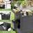 Outdoor Grill Cart with Storage and Rolling Table for BBQ Accessories