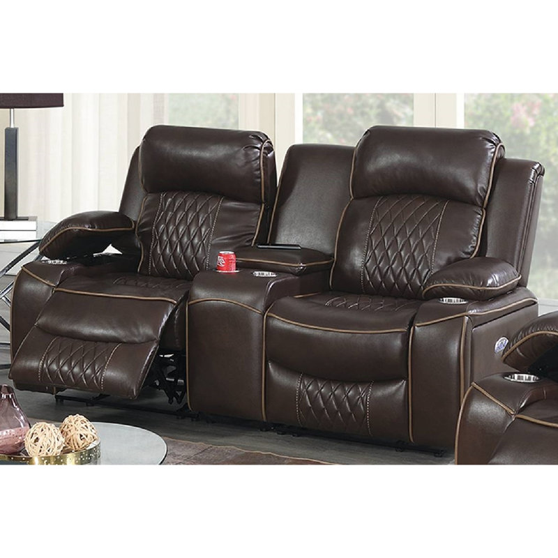 2 gélules en brun avec Power Motion avec recharge et rangement sans fil de style contemporain