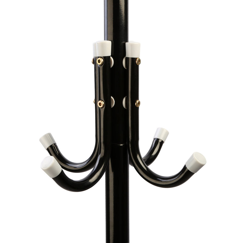 Kendel Iron Freestanding 8 - Hook Coat Rack, Black