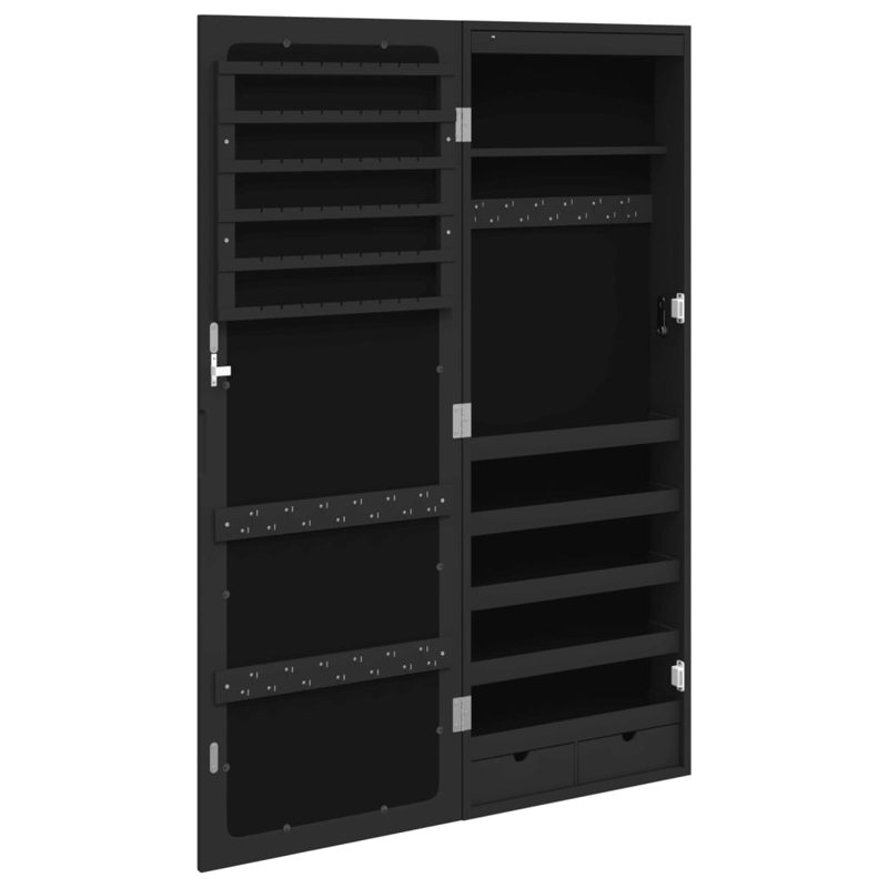 Mylesha Jewellery Cabinet Jewelry Armoire, 106cm H x 37.5cm W, Black