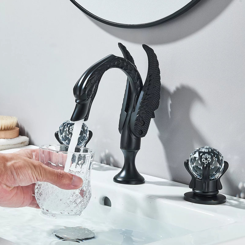 Robinet de lavabo pour salle de bain avec poignées en cristal 3 pièces Mosson