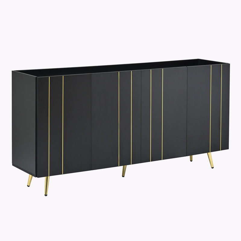 Armoire de rangement avec tablette réglable, Noir, noir, noir, noir