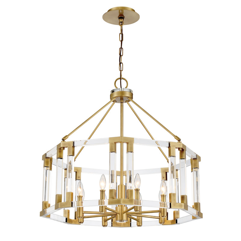 Luminaire suspendu géométrique unique à 8 lumières