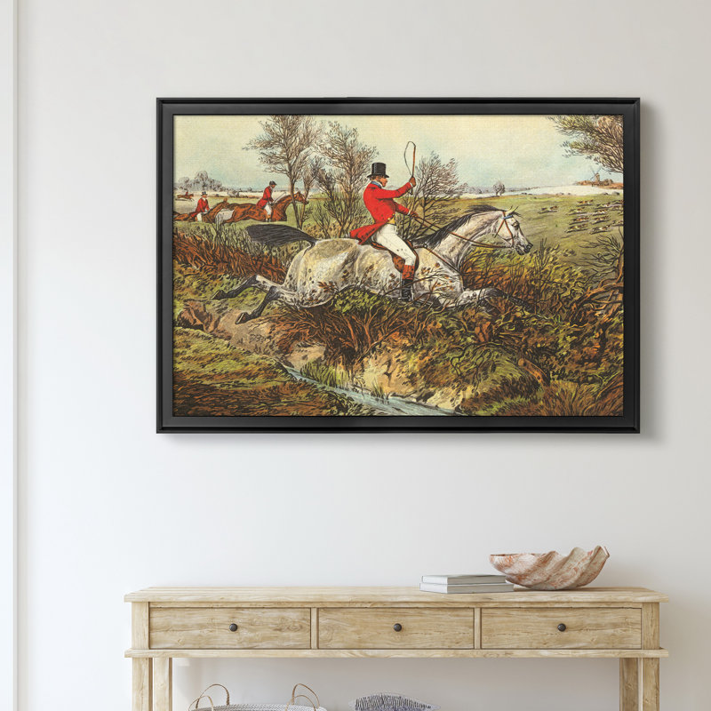 «The English Hunt I», reproduction d'art graphique sur toile, H 30,5 po x l 42,5 po x P 1,5 po, Noir