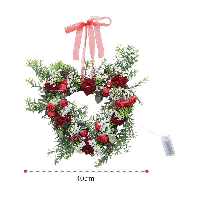 Handcrafted Faux Lighted 40cm Wreath