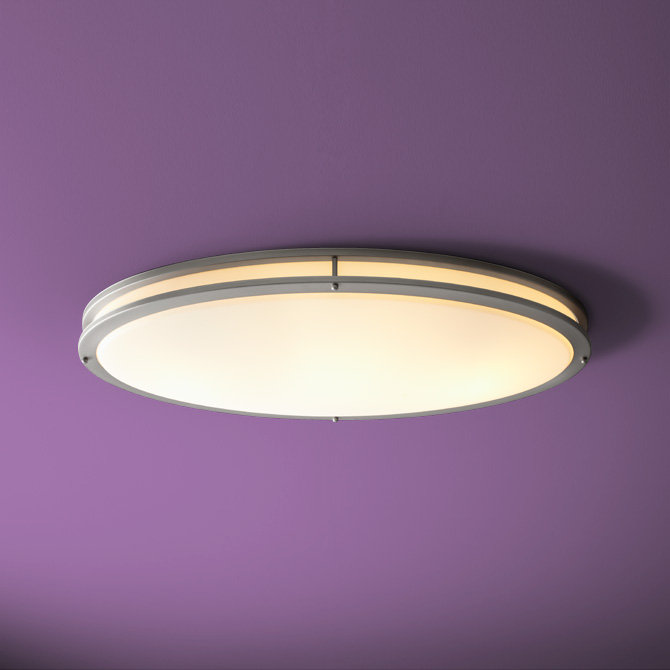 Oracle Acrylic Flush Mount, Satin Nickel