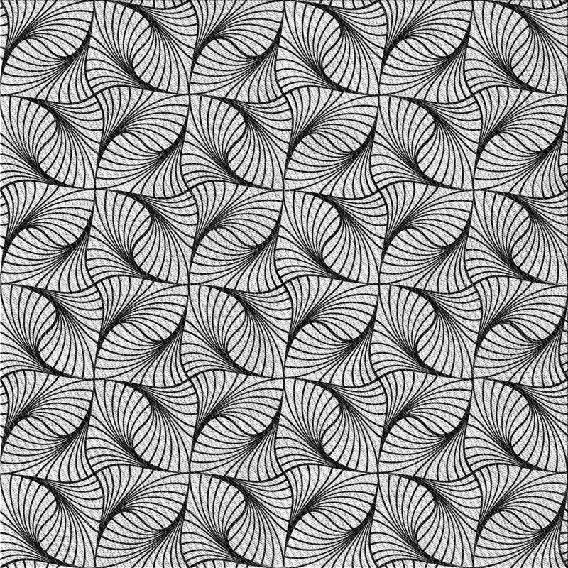 Tapis de zone noire à motifs, Carré 4 pi