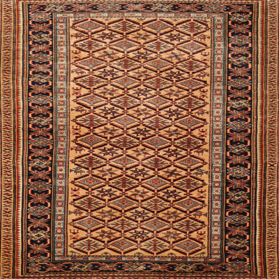 Tapis traditionnel orange / rouge