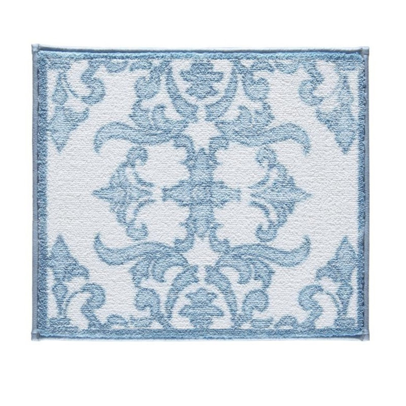 Tapis pour salle de bain Tamber, Bleu / blanc
