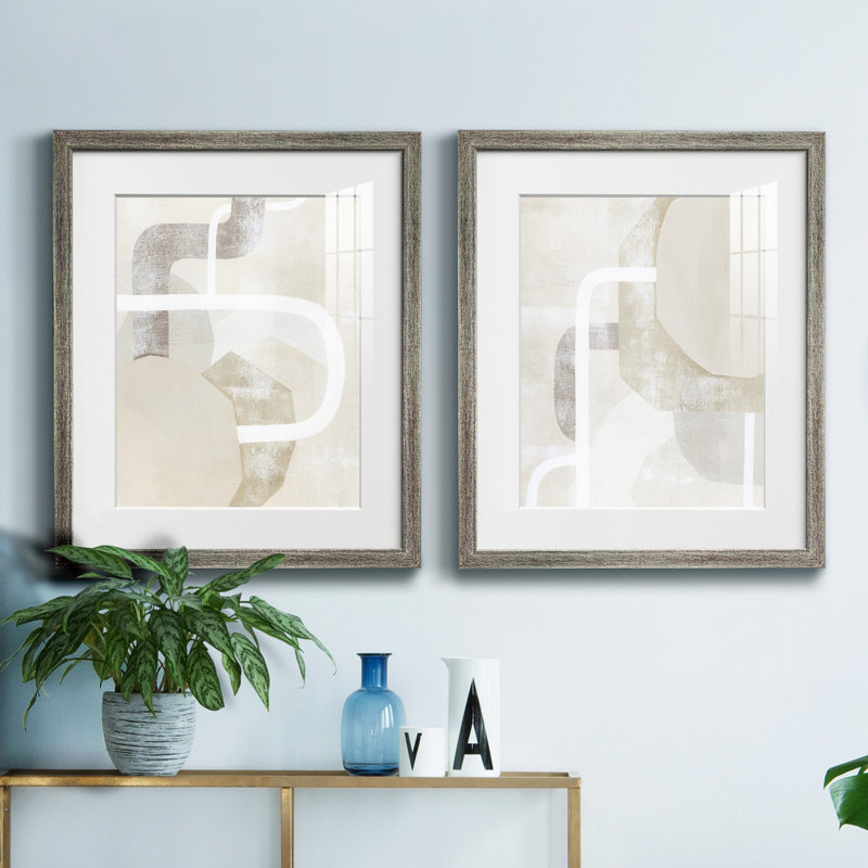 «Quiet Affection I», ensemble de 2 reproductions d'art sur toile encadrées