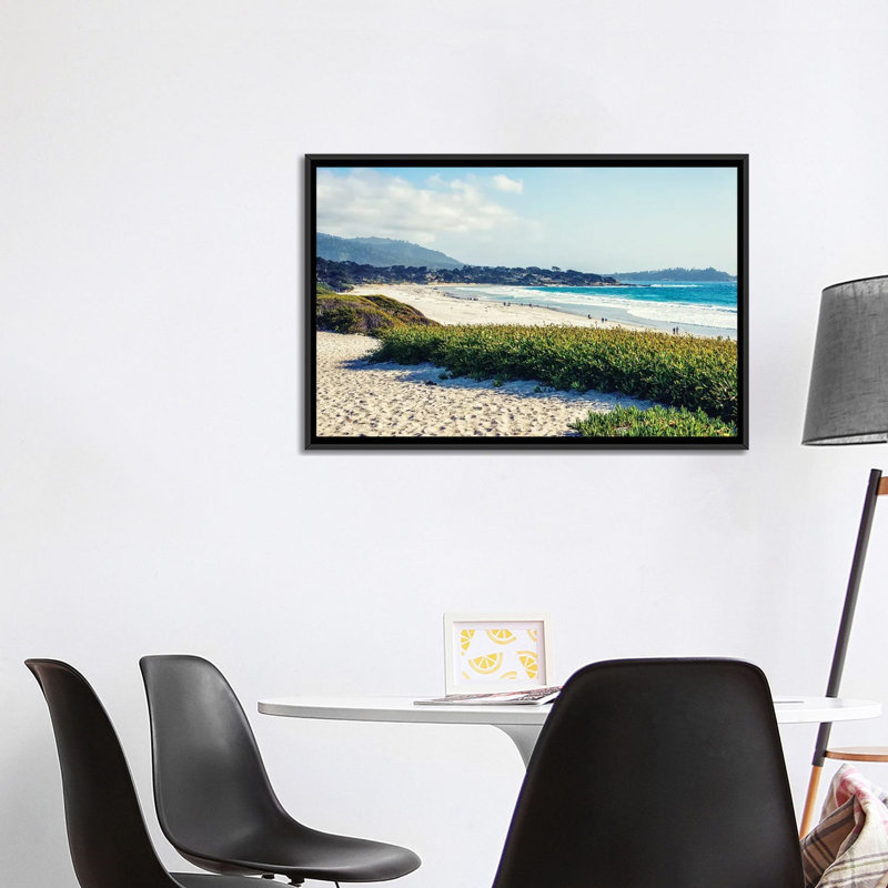 Serenity At Carmel Beach_1PC6, H 26 po x l 40 po, Cadre flottant noir