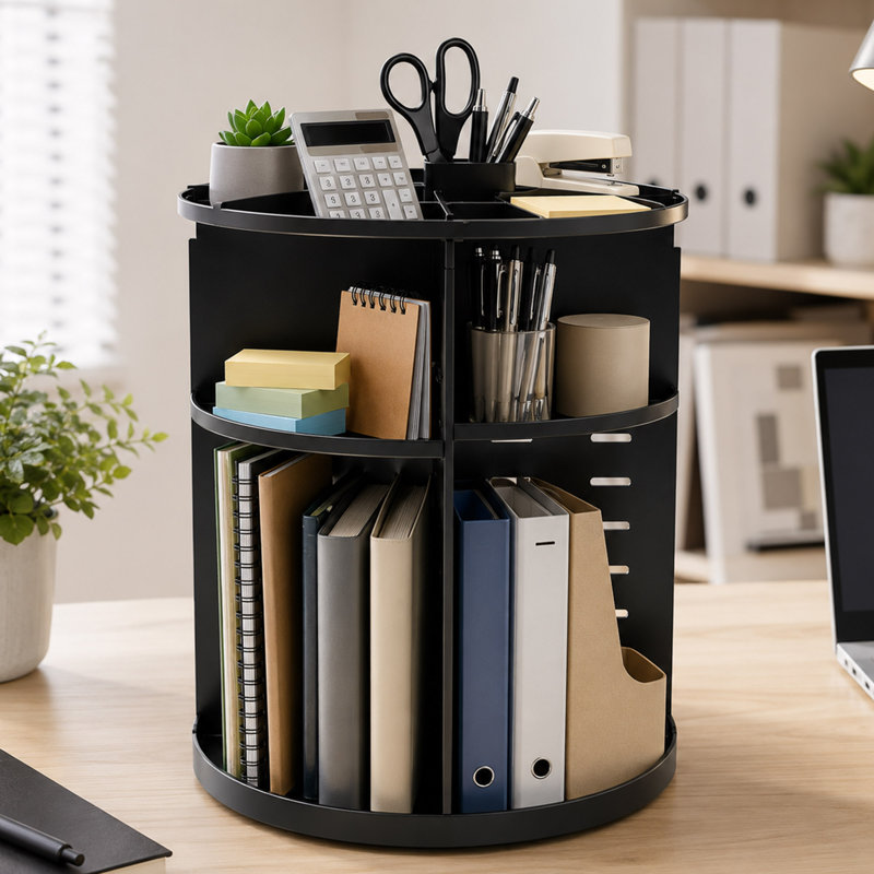 360 Rotating Cologne Organizer, 3 Tier Perfume Stand with Adjustable Compartments