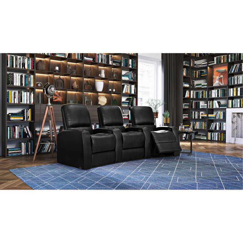 Fauteuil de cinéma inclinable en cuir Blaze XL900 (rangée de 3), Minuit classique, Manuel