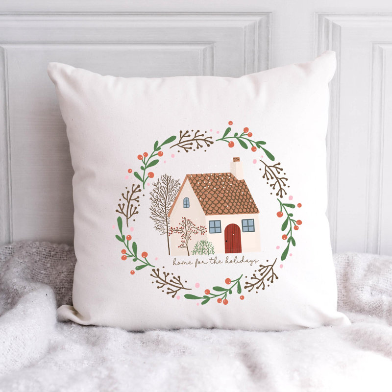 Christmas Illustration - Throw Pillow Insert Included, 20 po x 20 po