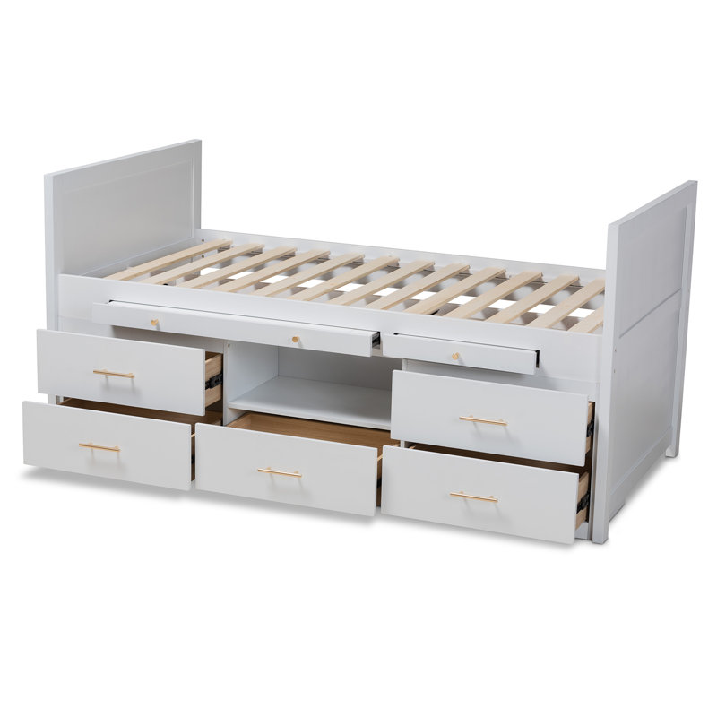 Lit simple avec 5 tiroirs Baxton Studio Mirza