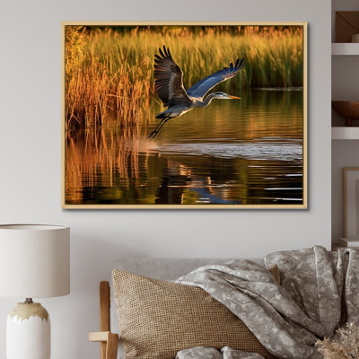Heron In Delaware Lakes sur impression sur toile