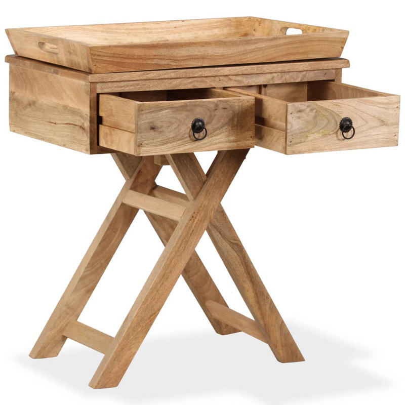 Gisselle Solid Wood Tray Top End Table