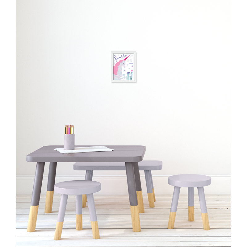 «Sparkle Unicorn», art encadré, H 10 po x l 8 po x P 0,63 po, Cadre blanc