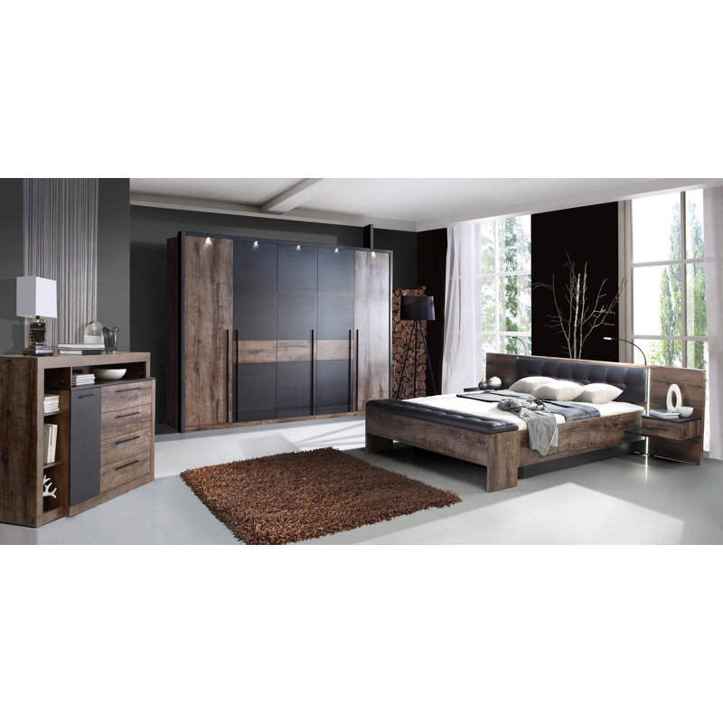 Yedidalga Upholstered Bed, 180 x 200cm, Brown